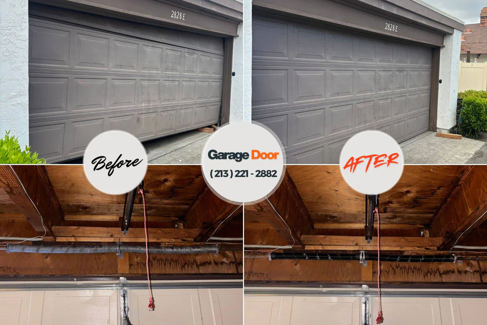 Before and after: garage door repair East Bangor, PA